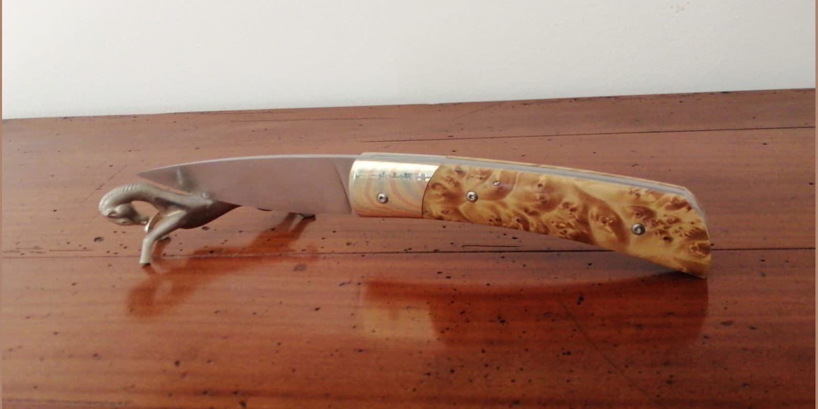Barracuda grand modèle, Mitres en mokume et loupe de tilleul