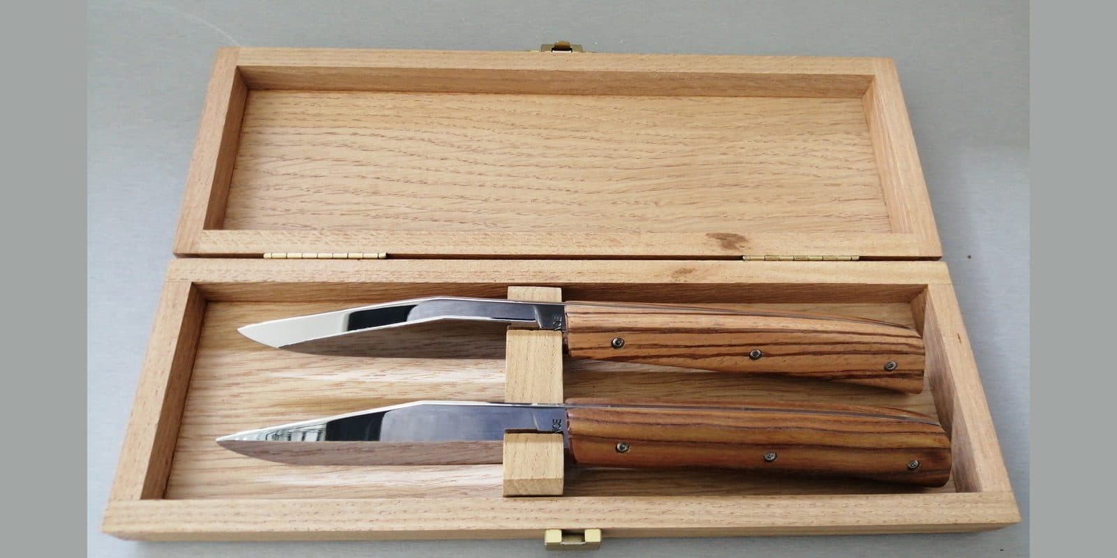 Alpin de table, coffret de deux, Bois exotiques : sumac et zébrano